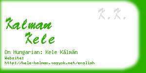 kalman kele business card